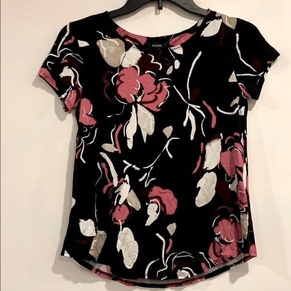 Nwt Alfani Floral Printed Short Sleeve T-Shirt - Picture 3 of 5